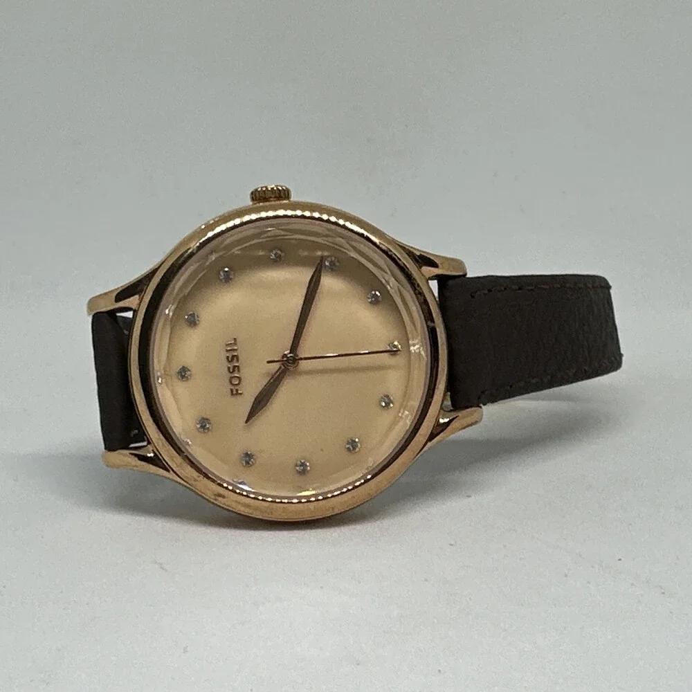 Fossil Laney BQ3392 Women's Brown Leather Strap Analog Dial Quartz Watch HME616